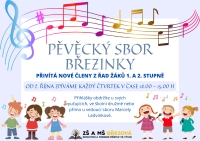 Náš školní pěvecký sbor Březinky přivítá nové členy