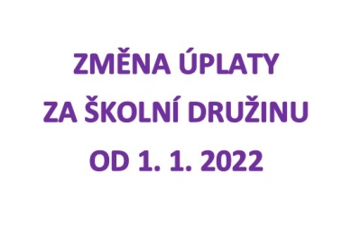 Změna úplaty za školní družinu