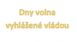 Dny volna - vyhlášené vládou ČR /MŠMT/ na 21. - 23. 12. 2020