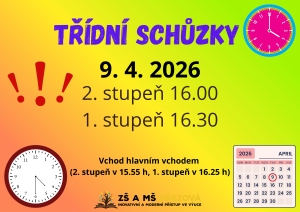Třídní schůzky 9. 4. 2026
