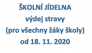 Vydávání stravy od 18. 11. 2020