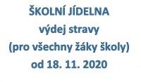 Vydávání stravy od 18. 11. 2020