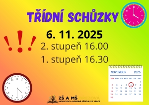 Třídní schůzky 6. 11. 2025