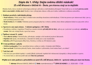 Zápis do 1. ročníku 2026/2027