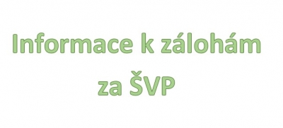 Informace k zálohám za ŠVP