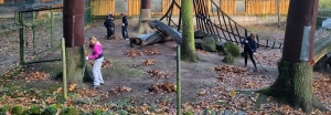 Hrabání listí v Zoo Děčín