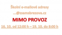 Školní e-mailové adresy mimo provoz